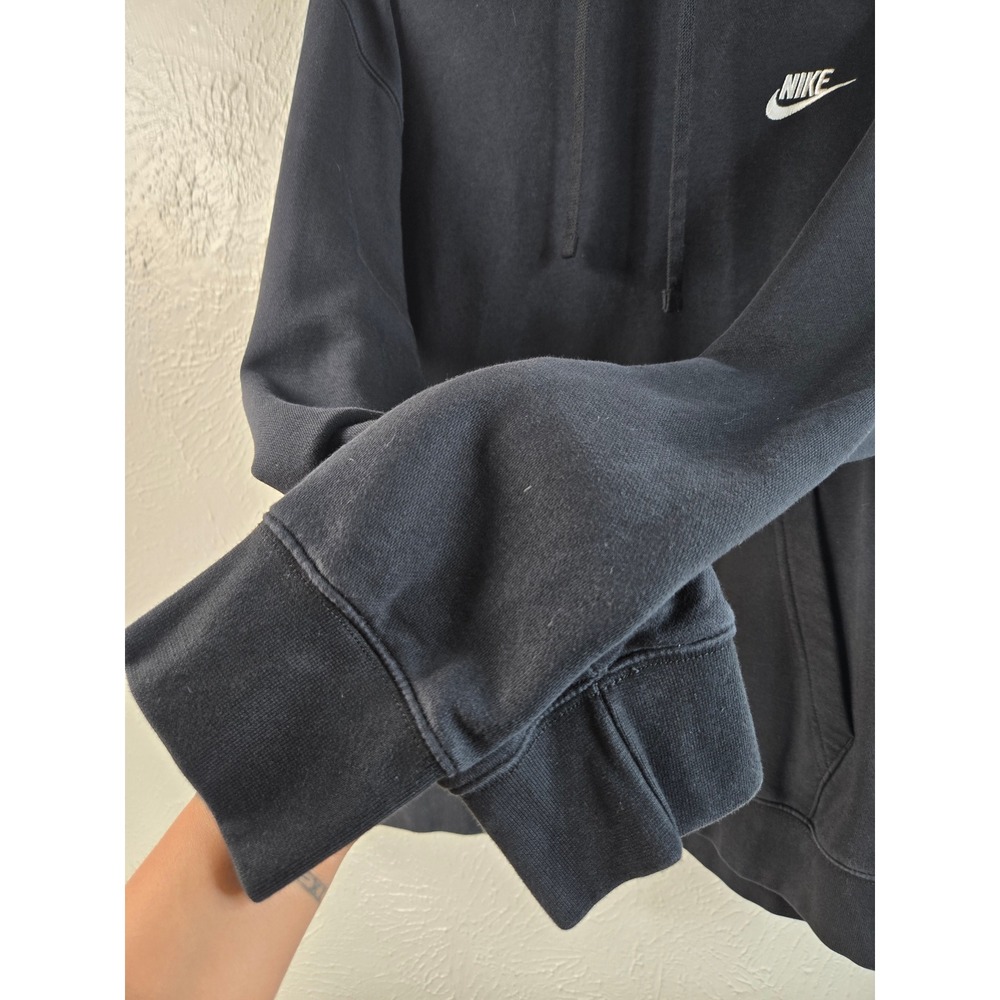 Nike Hoodie Mens XL Black Pullover Embroidered Logo Sportswear Fleece Sweatshirt - Picture 6 of 11